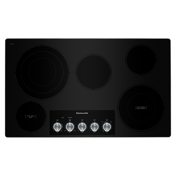 Kitchenaid® 36 Electric Cooktop with 5 Elements and Knob Controls KCES556HSS