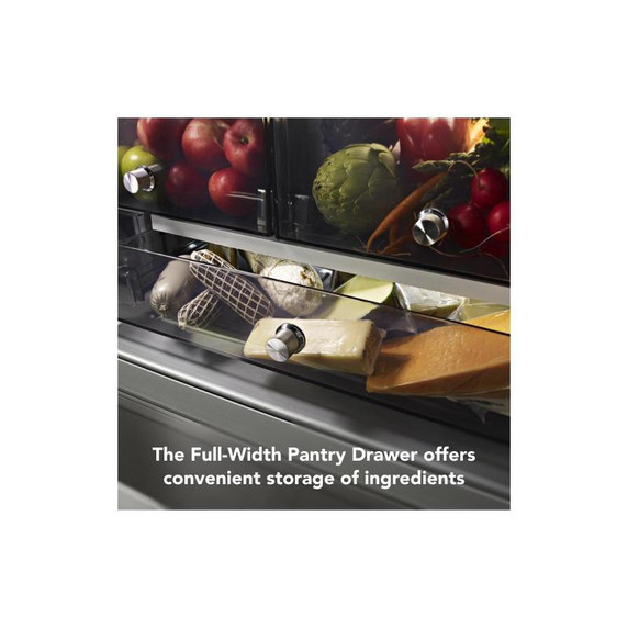 Kitchenaid® 23.8 cu. ft. 36" Counter-Depth French Door Platinum Interior Refrigerator with PrintShield™ Finish KRFC704FPS