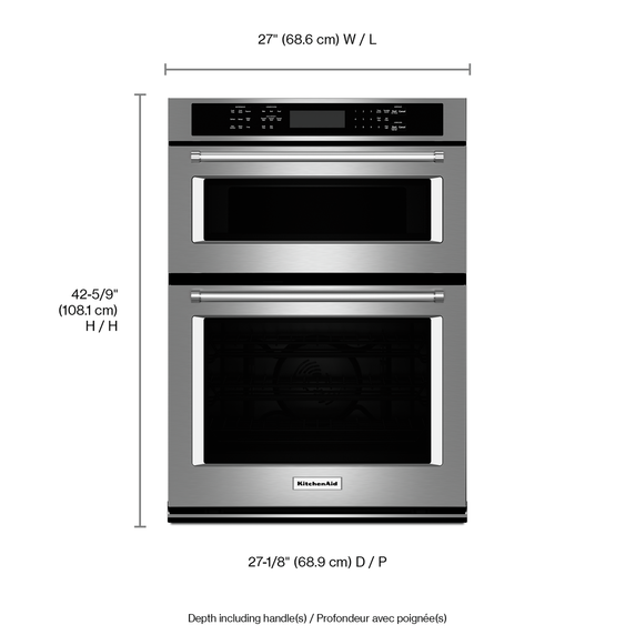 Kitchenaid® 27" Combination Wall Oven with Even-Heat™ True Convection (lower oven) KOCE507ESS