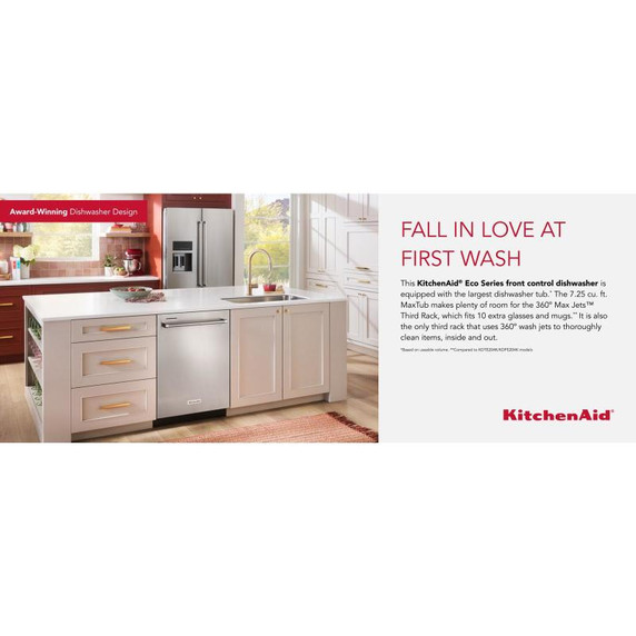 Kitchenaid® 44 dBA Dishwasher in PrintShield™ Finish with 360° Max Jets™ Third Rack KDTM404KPS