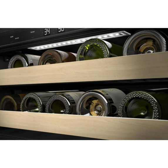 Kitchenaid® 24" Beverage Center with Glass Door and Wood-Front Racks KUBR214KSB