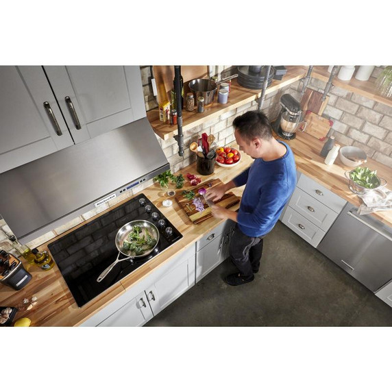 Kitchenaid® 30" Electric Cooktop with 5 Elements and Knob Controls KCES550HSS
