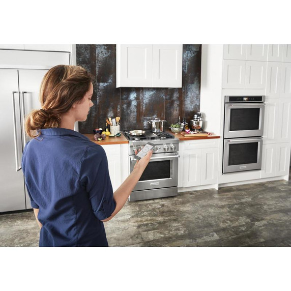 KitchenAid® 30'' Smart Commercial-Style Dual Fuel Range with 4 Burners KFDC500JSS