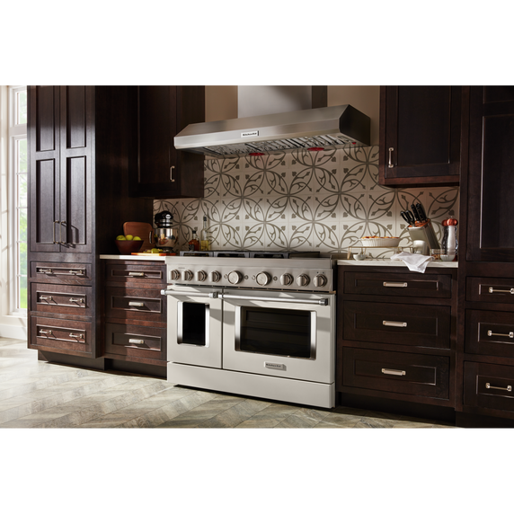 KitchenAid® 48'' Smart Commercial-Style Dual Fuel Range with Griddle KFDC558JMH