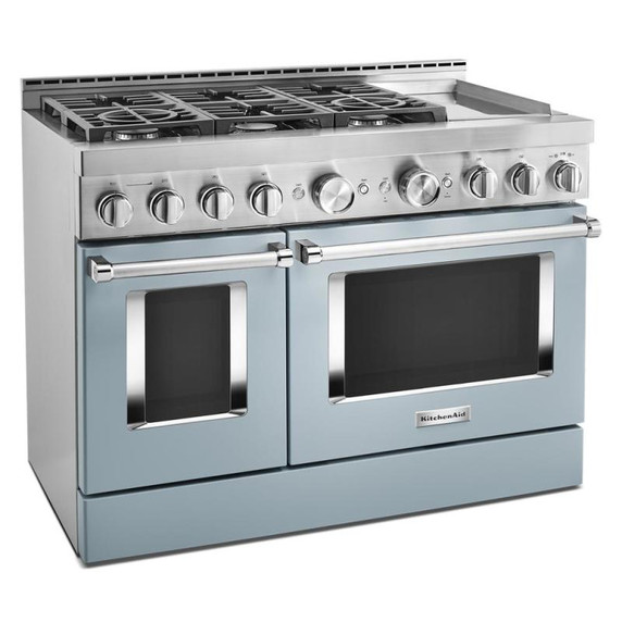 KitchenAid® 48'' Smart Commercial-Style Gas Range with Griddle KFGC558JMB KitchenAid® 48'' Smart Commercial-Style Gas Range with Griddle KFGC558JMB