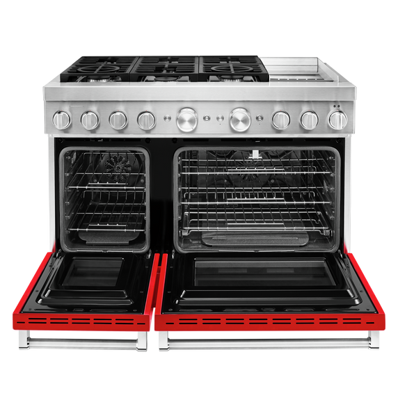 KitchenAid® 48'' Smart Commercial-Style Dual Fuel Range with Griddle KFDC558JPA