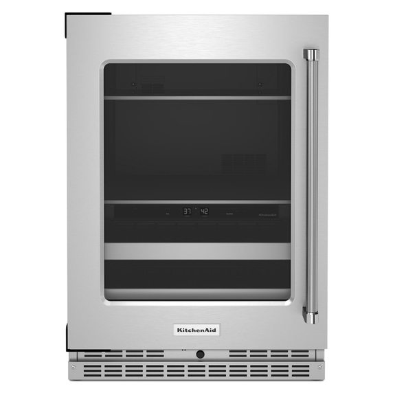 Kitchenaid® 24 Beverage Center with Glass Door and Metal-Front Racks KUBL314KSS