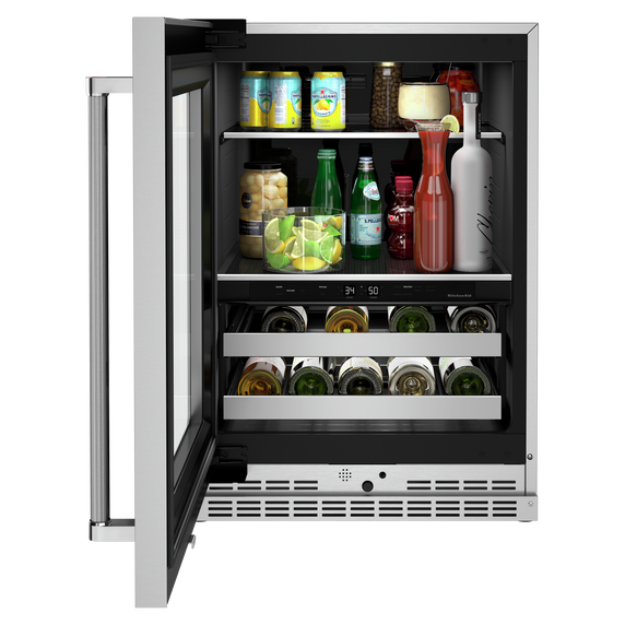 Kitchenaid® 24 Beverage Center with Glass Door and Metal-Front Racks KUBL314KSS