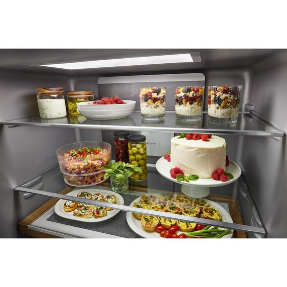 Kitchenaid® 19.4 cu. ft. 36-inch wide Counter-Depth 4-Door Refrigerator with PrintShield™ Finish KRQC506MPS