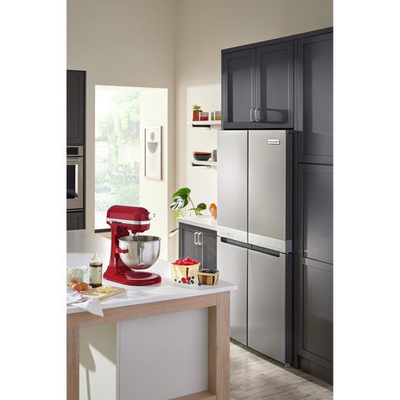 Kitchenaid® 19.4 cu. ft. 36-inch wide Counter-Depth 4-Door Refrigerator with PrintShield™ Finish KRQC506MPS