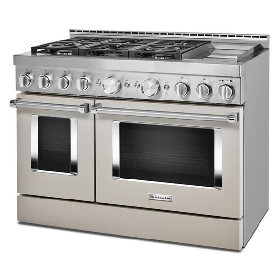 KitchenAid® 48'' Smart Commercial-Style Gas Range with Griddle KFGC558JMH KitchenAid® 48'' Smart Commercial-Style Gas Range with Griddle KFGC558JMH