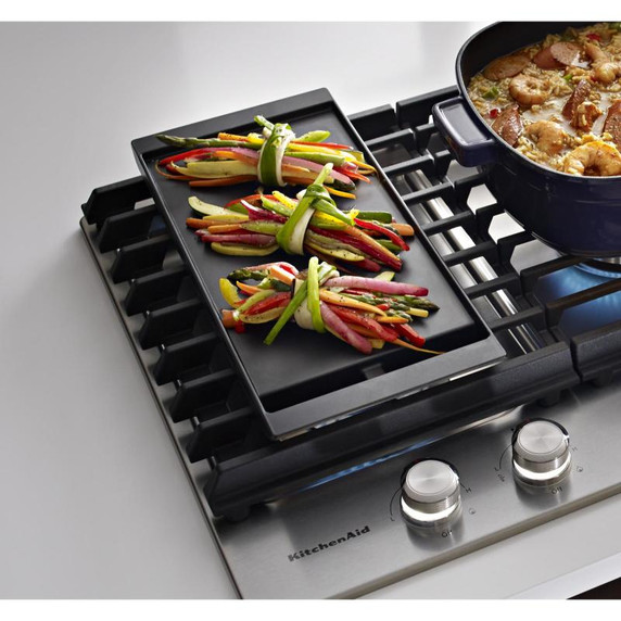 Kitchenaid® 36" 5-Burner Gas Cooktop with Griddle KCGS956ESS