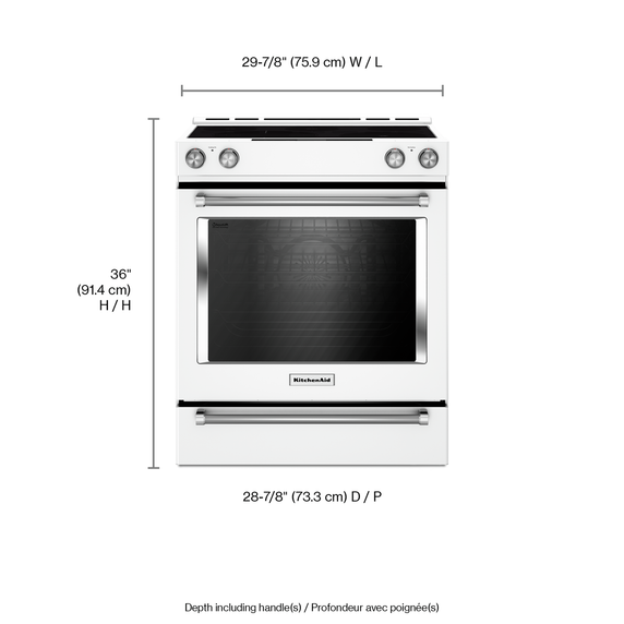 Kitchenaid® 30-Inch 5-Element Electric Convection Slide-In Range with Baking Drawer YKSEB900EWH