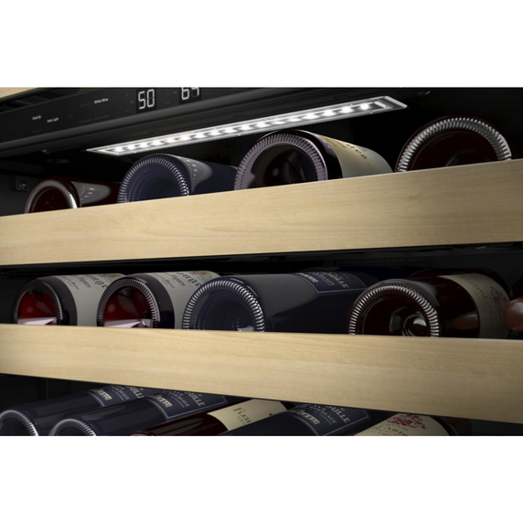 Kitchenaid® 24 Undercounter Wine Cellar with Glass Door and Wood-Front Racks KUWL214KSB