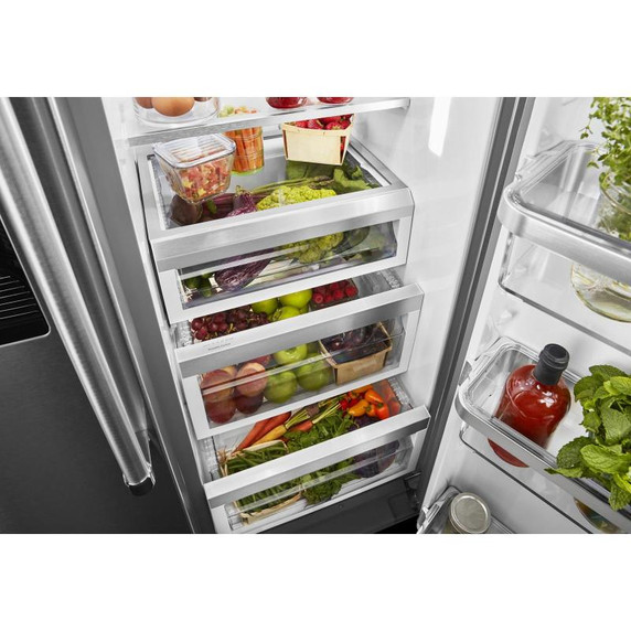 Kitchenaid® 19.9 cu ft. Counter-Depth Side-by-Side Refrigerator with Exterior Ice and Water KRSC700HBS
