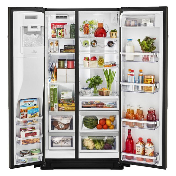 Kitchenaid® 19.9 cu ft. Counter-Depth Side-by-Side Refrigerator with Exterior Ice and Water KRSC700HBS