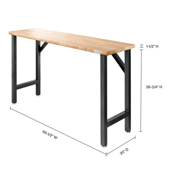 Gladiator® 66-1/2" (168.9 cm) Wide Hardwood Modular Workbench GAWB66HWGG