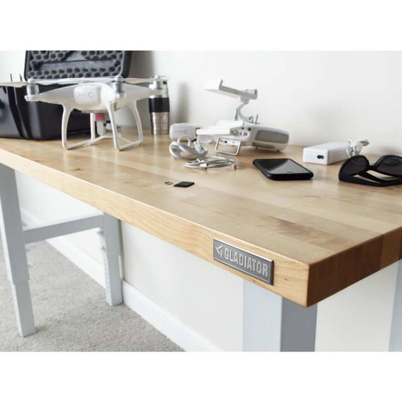 Gladiator® 6' (182.9 cm) Wide Adjustable Height Hardwood Workbench GAWB06HWGW