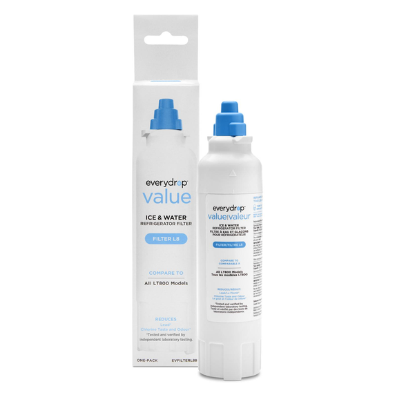 everydrop® value Refrigerator Water Refrigerator Filter L8 (compares to LT-800) EVFILTERL8B