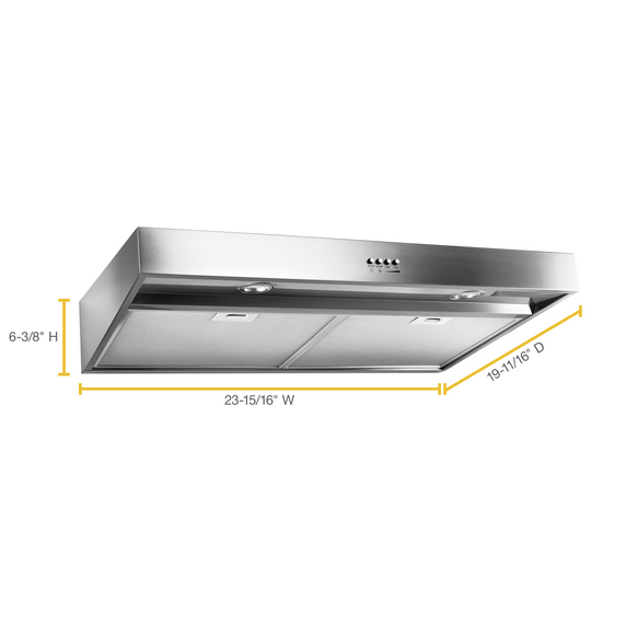 24 Range Hood with Full-Width Grease Filters WVU37UC4FS