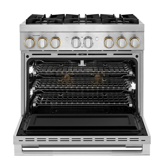 Jennair® 36" RISE™ Dual-Fuel Professional-Style Range JDRP436HL