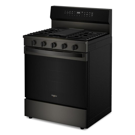Whirlpool® 30-inch Smart Gas Range with Air Cooking Technology, Steam/Self Cleaning, Rapid Preheat 5.3 CuFt Capacity WFGS7530RV