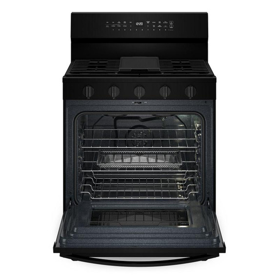Whirlpool® 30-inch Smart Gas Range with Air Cooking Technology, Steam/Self Cleaning, Rapid Preheat 5.3 CuFt Capacity WFGS7530RB