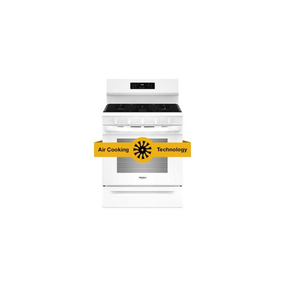 Whirlpool® 30-inch Gas Range with Air Fry and Air Baking, Self Cleaning, Rapid Preheat 5.0 CuFt Capacity WFGS5030RW
