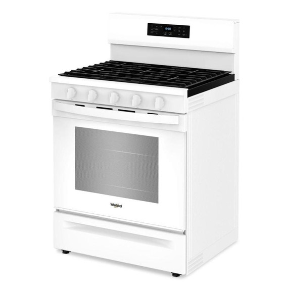 Whirlpool® 30-inch Gas Range with Air Fry and Air Baking, Self Cleaning, Rapid Preheat 5.0 CuFt Capacity WFGS5030RW