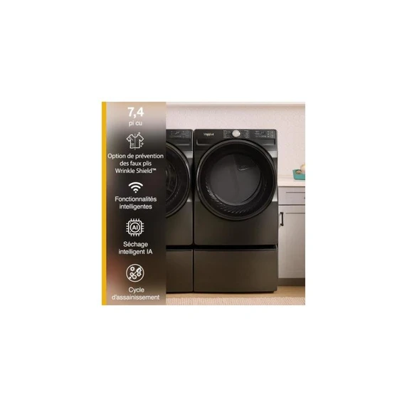 Whirlpool® 7.4 cu. ft. Smart Front Load ENERGY STAR® Electric Dryer with Wrinkle Shield™ Option YWED5720RU