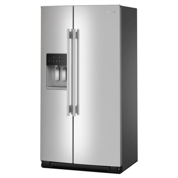 Kitchenaid® 20.8 Cu. Ft. Counter-Depth Side-by-Side Refrigerator with Exterior Ice and Water Dispenser in PrintShield™ Finish KRSC536RPS