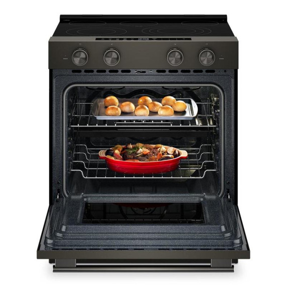 Kitchenaid® 5.3 Cu. Ft. Slide-in Electric Range with Two Even-Heat™ Hyper Elements and Convection Cooking Modes YKSES530SBE