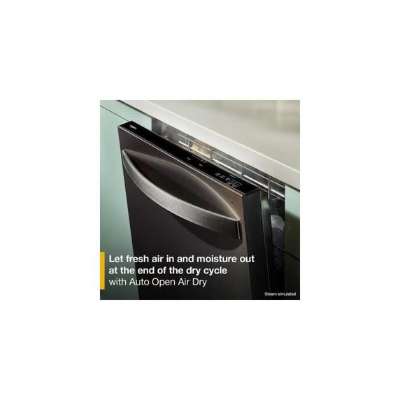 Whirlpool® 24-Inch Dishwasher with Total Coverage Wash Action and Auto Open Air Dry in Fingerprint Resistant Black Stainless WDTS8024SV