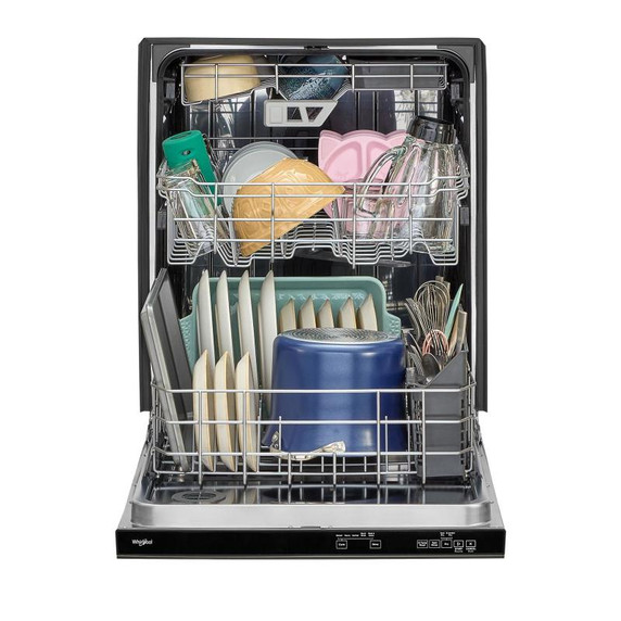 Whirlpool® Eco Series Quiet Dishwasher with a washing 3rd Rack &amp; Water Repellent Silverware Basket WDPS7024RV