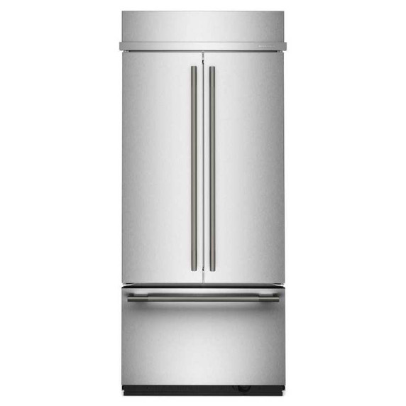 Kitchenaid® 20.8 Cu. Ft. 36" Built-In French Door Bottom Mount Refrigerator with Platinum Interior KBFN536SPS