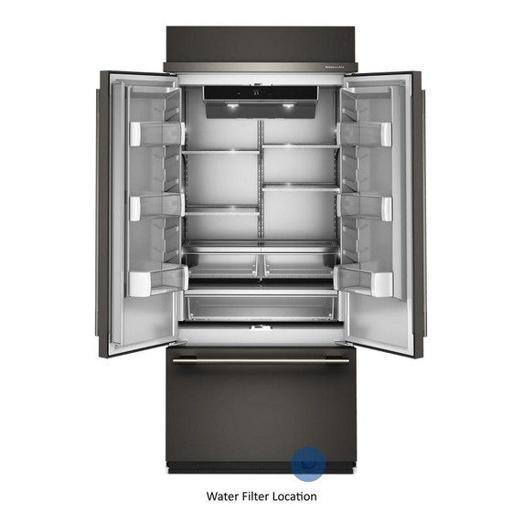 Kitchenaid® 20.8 Cu. Ft. 36" Built-In French Door Bottom Mount Refrigerator with Platinum Interior KBFN536SBE