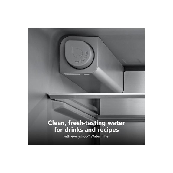 Kitchenaid® 30 cu. ft. French Door Refrigerator with Exterior Water and Ice KRFF436SBE