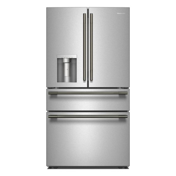 Kitchenaid® 29 cu. ft. French Door Refrigerator with Exterior Water and Ice and FreshChill™ Full-Width Refrigerated Drawer KRMF436SPS