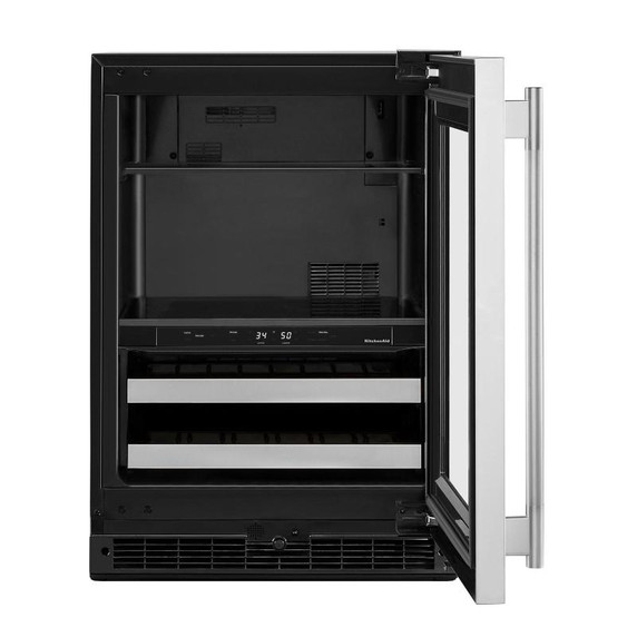 Kitchenaid® 24" Beverage Center with Glass Door and Metal-Front Racks KUBR524SSB