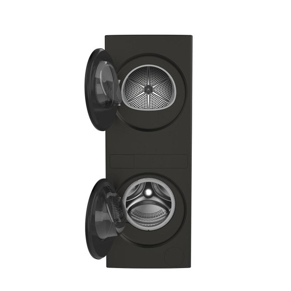 Whirlpool® 24-in Compact ENERGY STAR® Certified Ventless Heat Pump Laundry Tower with 3.2-cu ft Washer and Electric 4.3-cu ft Dryer YWFH5424SJ