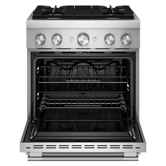 KitchenAid® 30-Inch 4 Burner Commercial-Style Dual Fuel Range with No Preheat Air Fry Mode KFDS930SSS