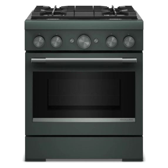 KitchenAid® 30-Inch 4 Burner Commercial-Style Dual Fuel Range with No Preheat Air Fry Mode KFDS930SJP