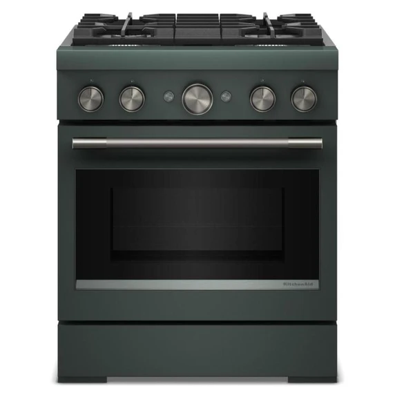 KitchenAid® 30-Inch 4 Burner Commercial-Style Dual Fuel Range with No Preheat Air Fry Mode KFDS930SJP