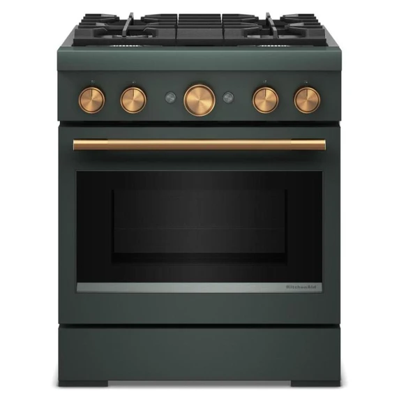 KitchenAid® 30-Inch 4 Burner Commercial-Style Dual Fuel Range with No Preheat Air Fry Mode KFDS930SJP