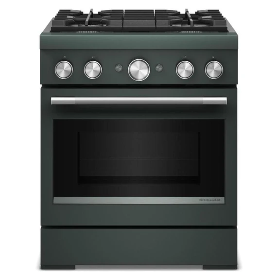 KitchenAid® 30-Inch 4 Burner Commercial-Style Dual Fuel Range with No Preheat Air Fry Mode KFDS930SJP