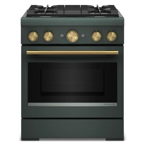 KitchenAid® 30-Inch 4 Burner Commercial-Style Dual Fuel Range with No Preheat Air Fry Mode KFDS930SJP