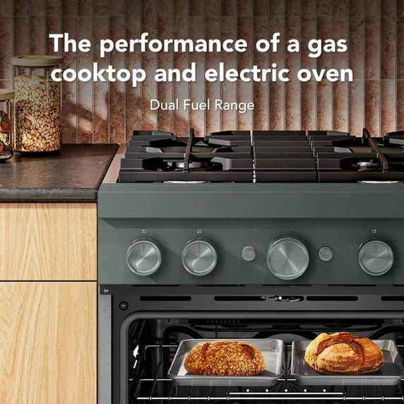 KitchenAid® 30-Inch 4 Burner Commercial-Style Dual Fuel Range with No Preheat Air Fry Mode KFDS930SJP