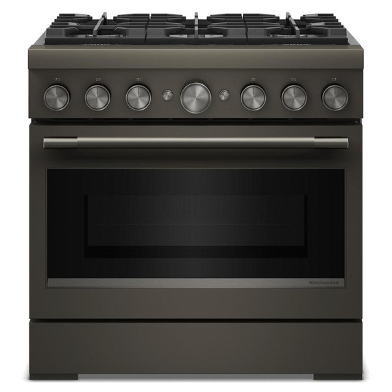 KitchenAid® 36-Inch 6 Burner Commercial-Style Dual Fuel Range with No Preheat Air Fry Mode KFDS936SBE