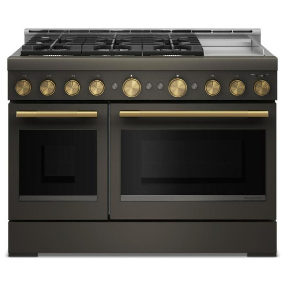 KitchenAid® 48-Inch 6 Burner Commercial-Style Gas Range with Griddle KFGD948SBE