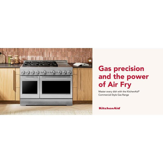 KitchenAid® 48-Inch 6 Burner Commercial-Style Gas Range with Griddle KFGD948SSS